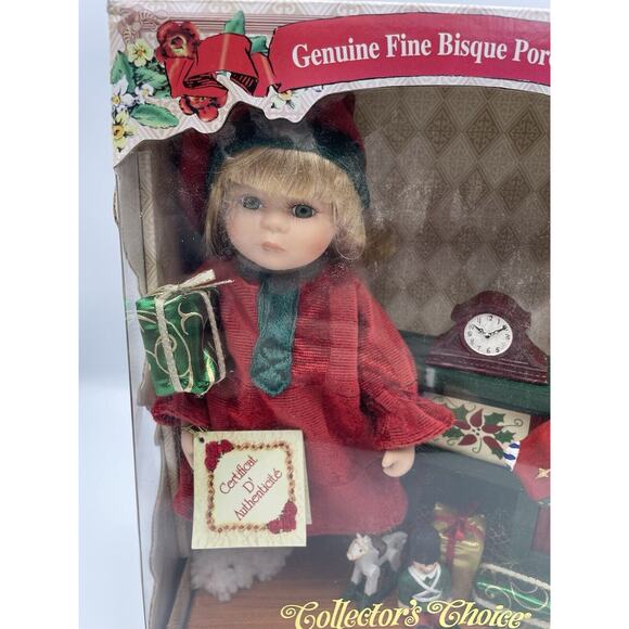 Collector's Choice Limited Edition Fine Bisque Porcelain Doll Christmas ~NEW ~ - Picture 4 of 11